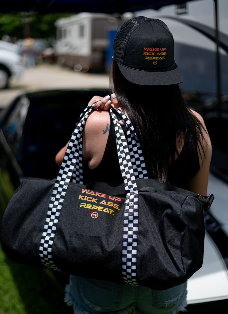 Wake Up.  Kick Ass.  Repeat.  Hat and Bag Bundle